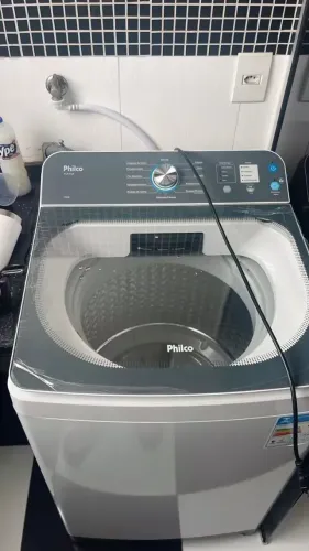 Máquina de Lavar Roupas Philco 14Kg, 12 Lavagens, Cesto Aço Inox, Pés Niveladores Ajustáve