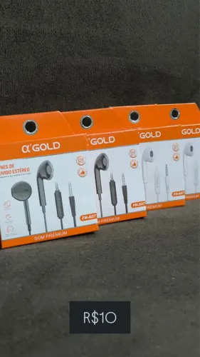 Fone de Ouvido Alpha Gold FN-A07 Premium com Microfone | P2 3.5mm