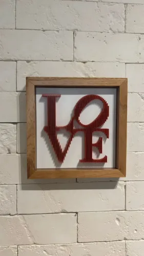 Quadro Caixa Acrílico ou Madeira LOVE 20cmx20cm