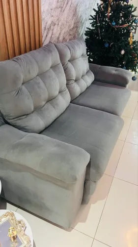 OPORTUNIDADE Sofa 3 lugares Retrátil Reclinável Cinza