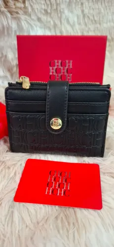 carteira carolina herrera preta nova