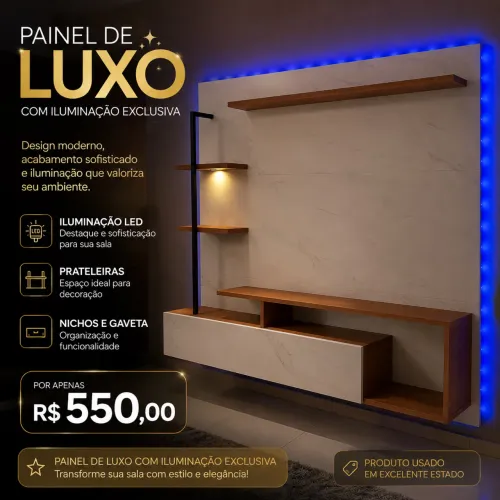 PAINEL DE LUXO COM ILUMINAÇÃO EXCLUSIVA