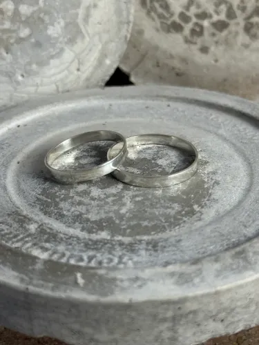 Par de Alianças de Prata com Garantia