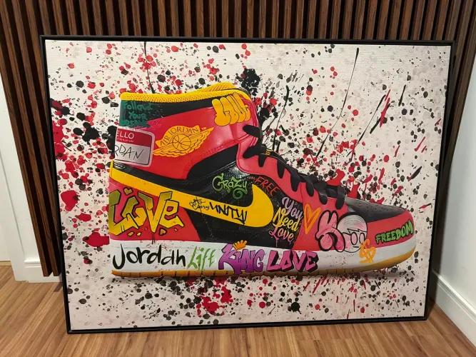 Quadro Decorativo Nike Air Jordan // Largura 1,22 Altura 0,92