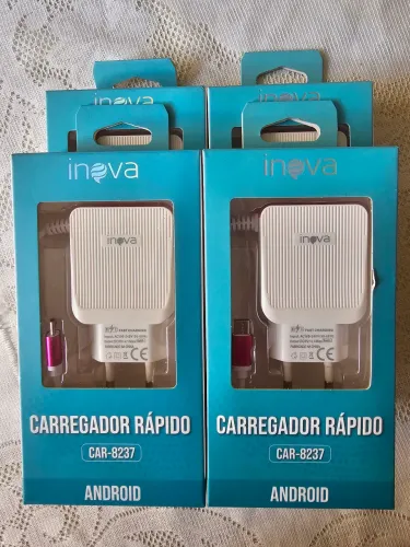Carregador, cabo e película 