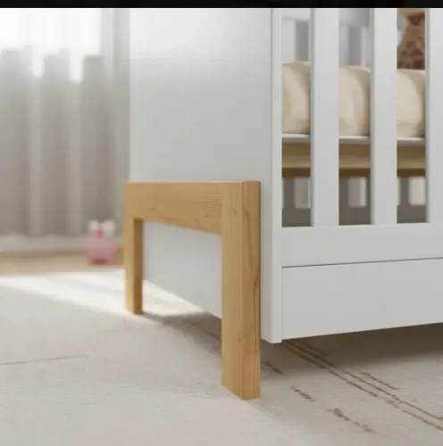Berço Mini Cama Fantasia( Com Colchão Ortobom) branco Acetinado