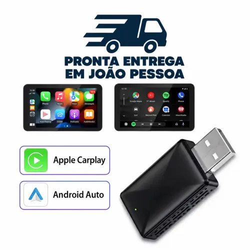 Adaptador Apple CarPlay e Android Auto Sem Fio 2 em 1