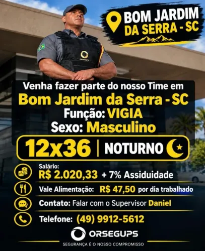 Vaga Vigia para cidade de  Bom Jardim da Serra