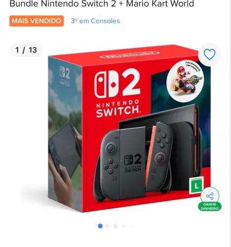 Nintendo switch 2 + Mario kart (lacrado)