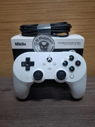 Controle 8bitdo PRO 2, Para Xbox Series S/X e One, Hall Effect, Botões extras, Conector p3