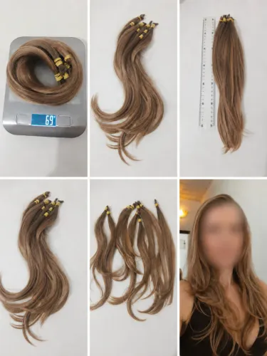 Cabelo humano louro natural - aproximadamente 40 cm