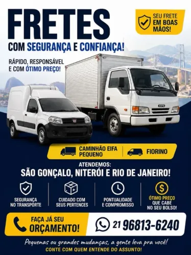 Fretes em SG e Niterói com preço justo!