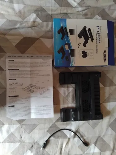 Suporte ps 4 com ventoinha e carregador