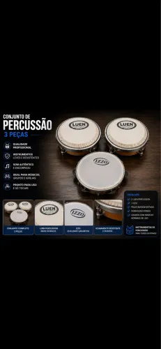 Kit de Percussão Luen + Izzo - 3 Peças em Ótimo Estado