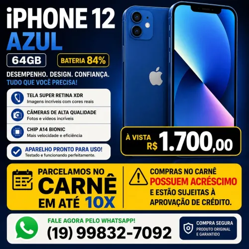 Parcelamos no carnê, com acréscimo iPhone 12