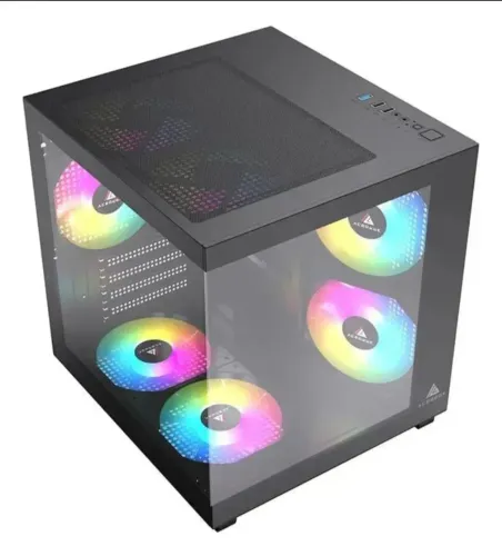 Gabinete Gamer Acegeek Tide | Mid-Tower | Lateral de Vidro | Preto, AG-TIDE-BK<br>