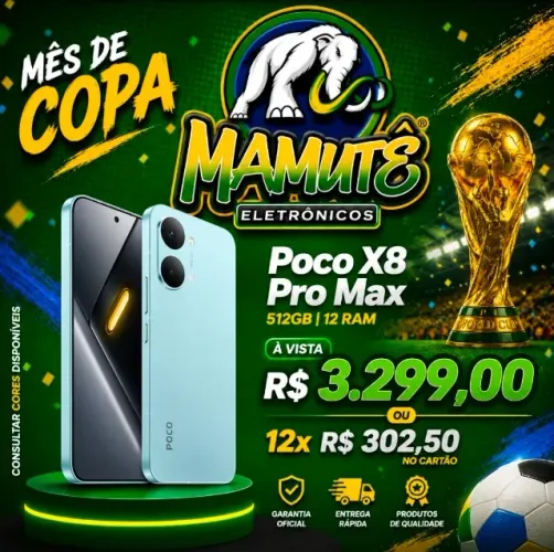 POCO X8 PRO MAX  5G 512 / 12 ,novos, entrega ,em ,toda  grande  vitoria
