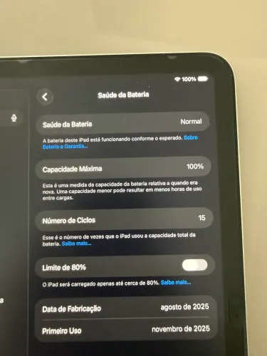 IPad A16 bateria 100%