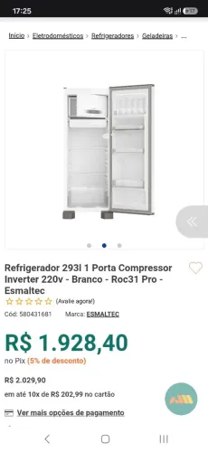 Geladeira Esmaltec 293L