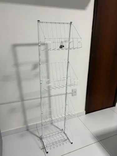 Expositor de Arame 4 Andares Branco -- Ideal Para economizar espaço