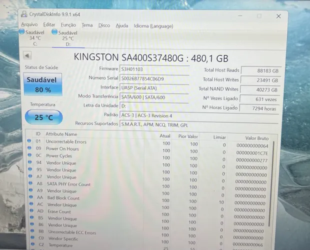 SSD 480GB KINGSTON
