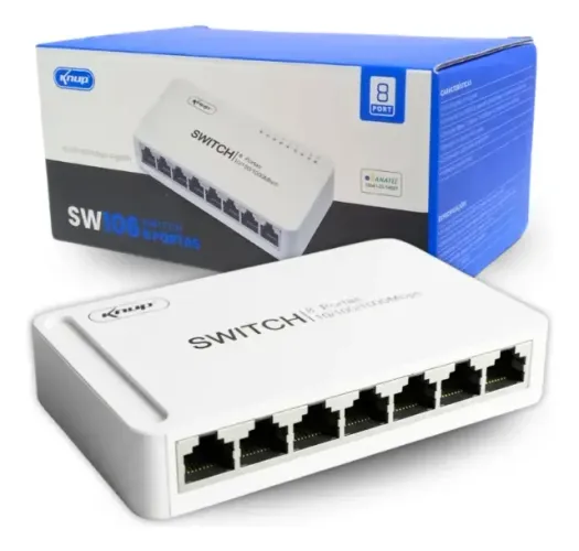 Switch Knup KP-SW106 8 Portas RJ45 Gigabit Ethernet 10/100/1000 Mbps