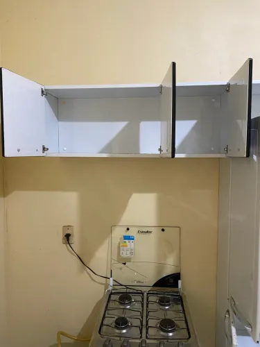 Armário de Cozinha Itatiaia em Aço Branco e Preto Conservado