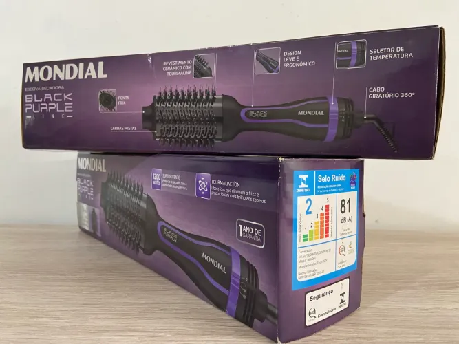 Escova secadora mondial 3in1 1200w black purple