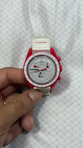 RELÓGIO ÔMEGA/SWATCH MISSION TO MARS COMPLETO COM CAIXA ORIGINAL