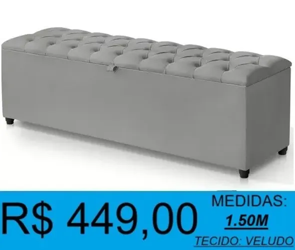 Recamier - queen - estofado - báu - compre hoje e receba em até 72 horas 
