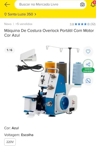 Máquina de costura (Overlock portátil)
