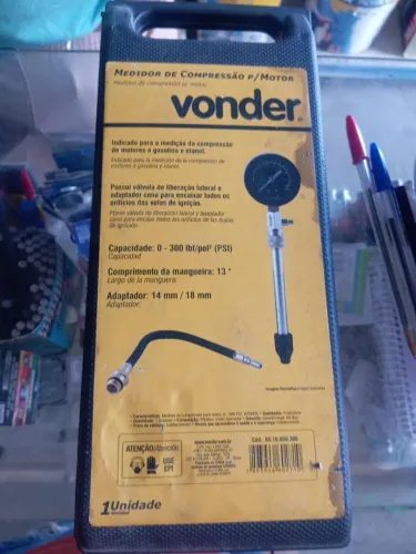 Medidor de Compressão para Motor Vonder 0-300 PSI<br>