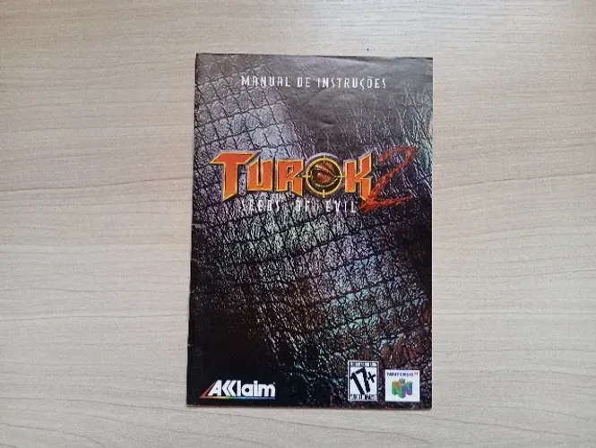 Manual de Turok 2: Seeds of Evil, Original N64 em Ótimo Estado (Avulso)