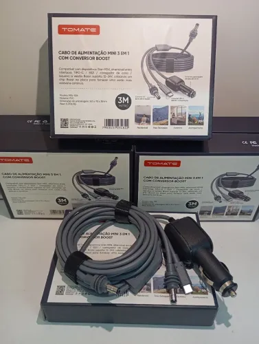 Cabo de Alimentação Mini 3 em 1 com Conversor Boost para Starlink Mini - 3 Metros
