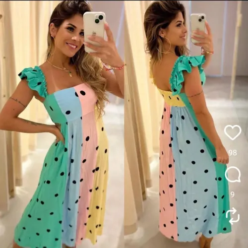 Vestido Cropped Poá Lili Farm