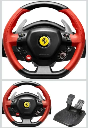 Volante + Pedais de corrida licenciado Ferrari para Xbox
