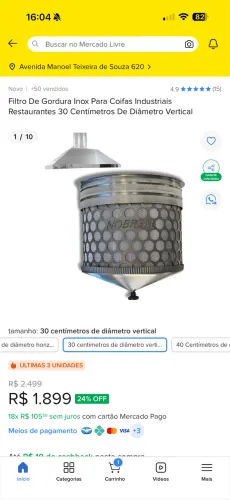 FILTRO PARA COIFA REDUTOR DE GORDURA