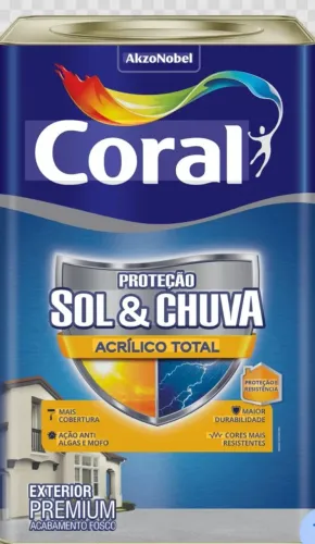 Tinta acrilica total Sol e Chuva branca 18L antimofo 