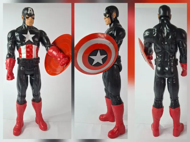Capitão América - Versão Traje Negro (Black Suit) - Marvel Avengers Titan Hero Series