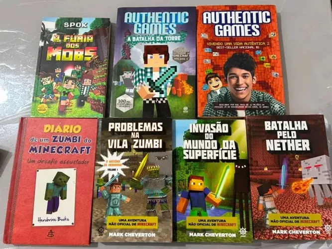  Kit com 7 Livros de Minecraft + AuthenticGames