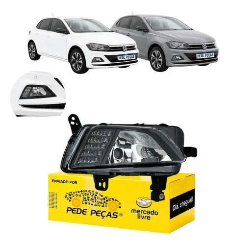Farol Milha Auxiliar Vw Polo 2018 19 20 21 2022 C/led Ld Cristal