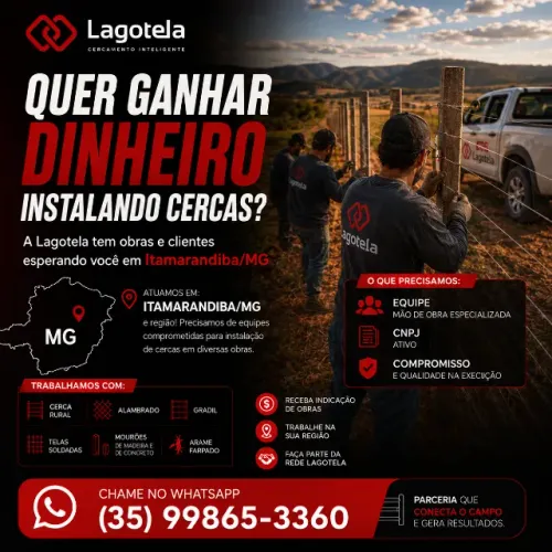 CONTRATAMOS EQUIPE DE INSTALADORES DE CERCAS