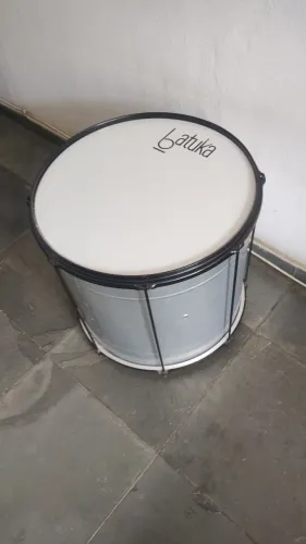 Surdo 45x18 Alumisteel Luen Aro Chapa Preto Pele Leitosa 08 Afin - Batuka
