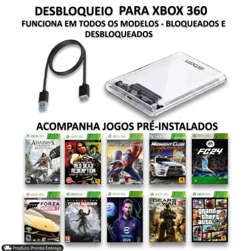 HD Xbox 360 com jogos exclusivos