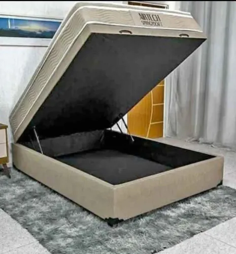 MARAVILHOSA CAMA BOX BAÚ CASAL REFORÇADA COLCHÃO CASAL ORTOBOM MOLAS ENSACADA 