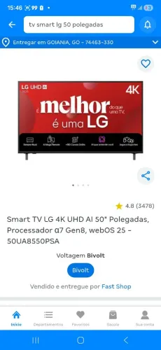 TV LG Smart UHD 50" (3 meses de uso) garantia e NF