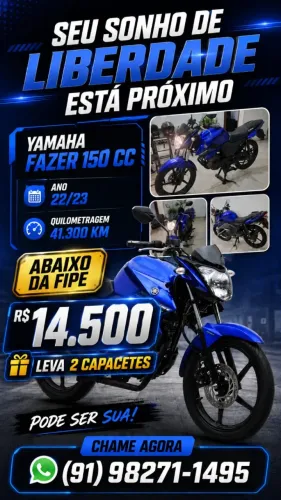 YAMAHA, FAZER, 150cc, ANO 22/23, UNICO DONO 45.000 KM, PERFEITO ESTADO, TODA REVISADA.
