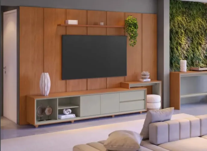 Painel Estilo Ripa 1,80 Com Prateleira NOVO