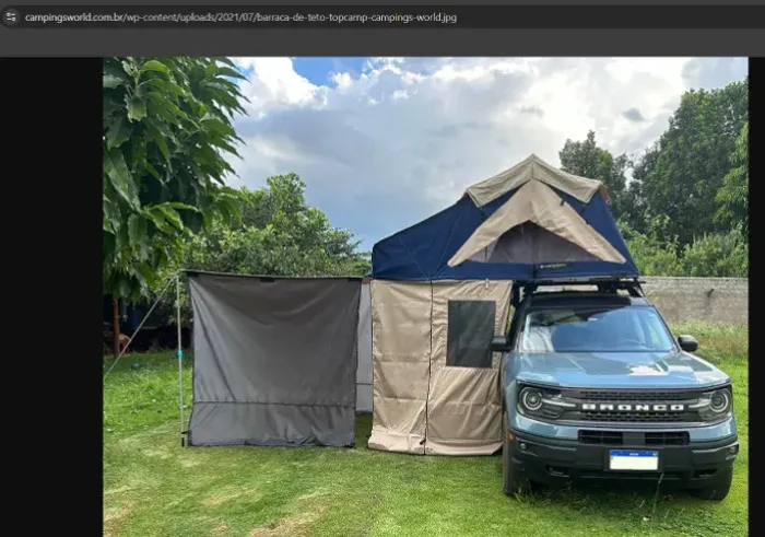 Barraca de teto Camping´s World com Anexo Lateral. 1,60m. Top Camp.