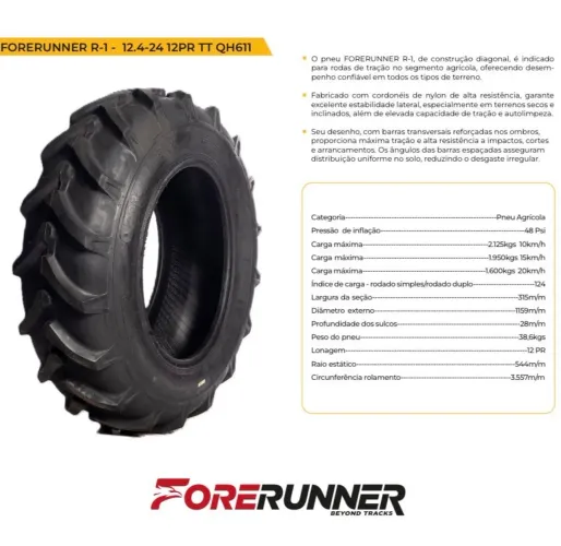 PNEUS DE TRATOR 12.4-24 FORERUNNER